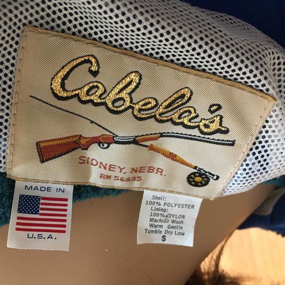 USED CABELA'S BLUE ZIPPERED WINDBREAKER SIZE SMALL - Picture 9 of 9